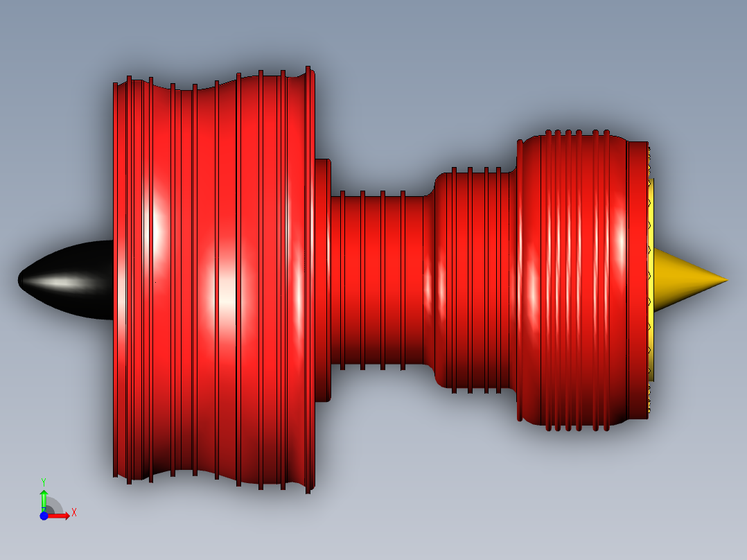 燃气轮机设计的概念模型---模型格式为 inventor前视图