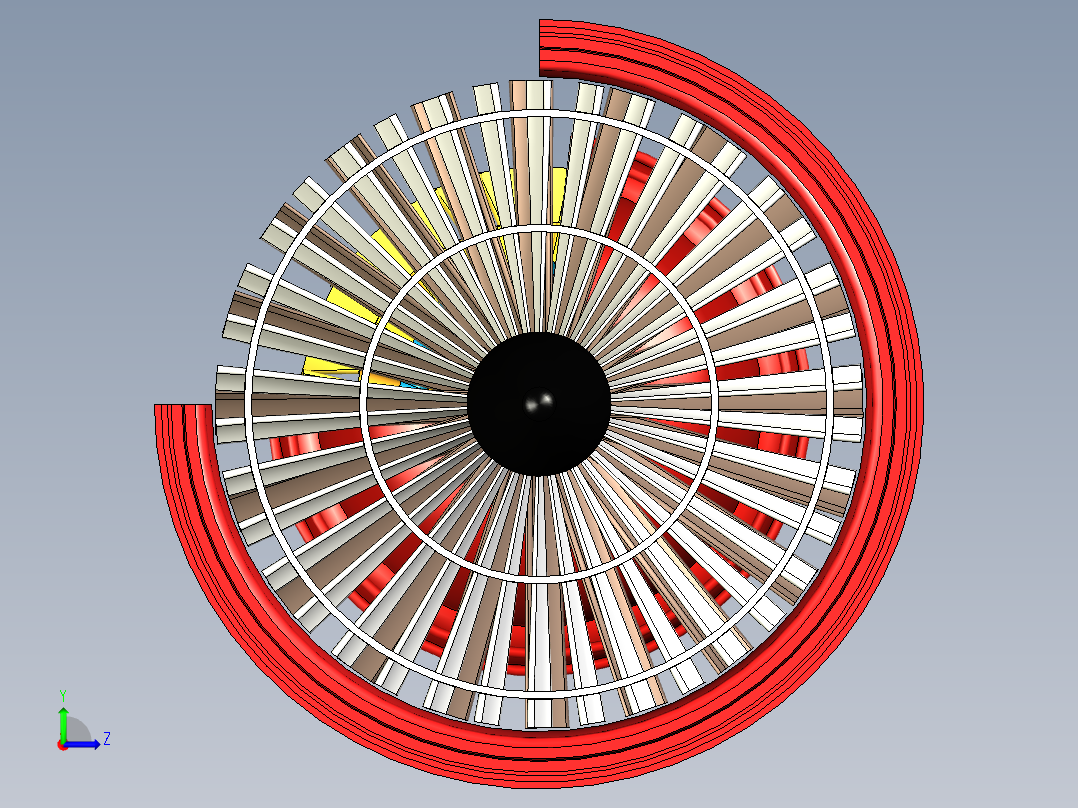 燃气轮机设计的概念模型---模型格式为 inventor左视图
