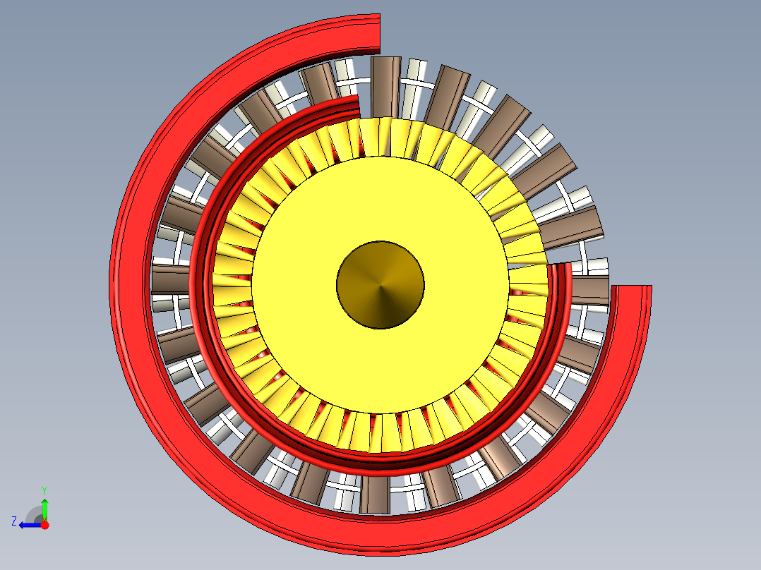 燃气轮机设计的概念模型---模型格式为 inventor右视图
