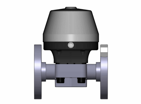11DKMOACCP NC 气动隔膜阀，常闭，固定法兰，钻孔ANSI B16.5条款150 FF。面对面根据EN 558-1 PVC-C