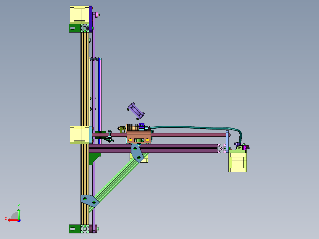 基于型材搭建的3d打印装置后视图
