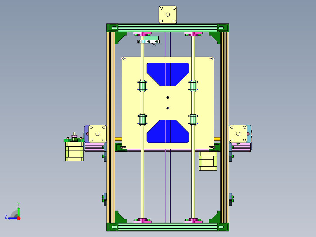 基于型材搭建的3d打印装置右视图