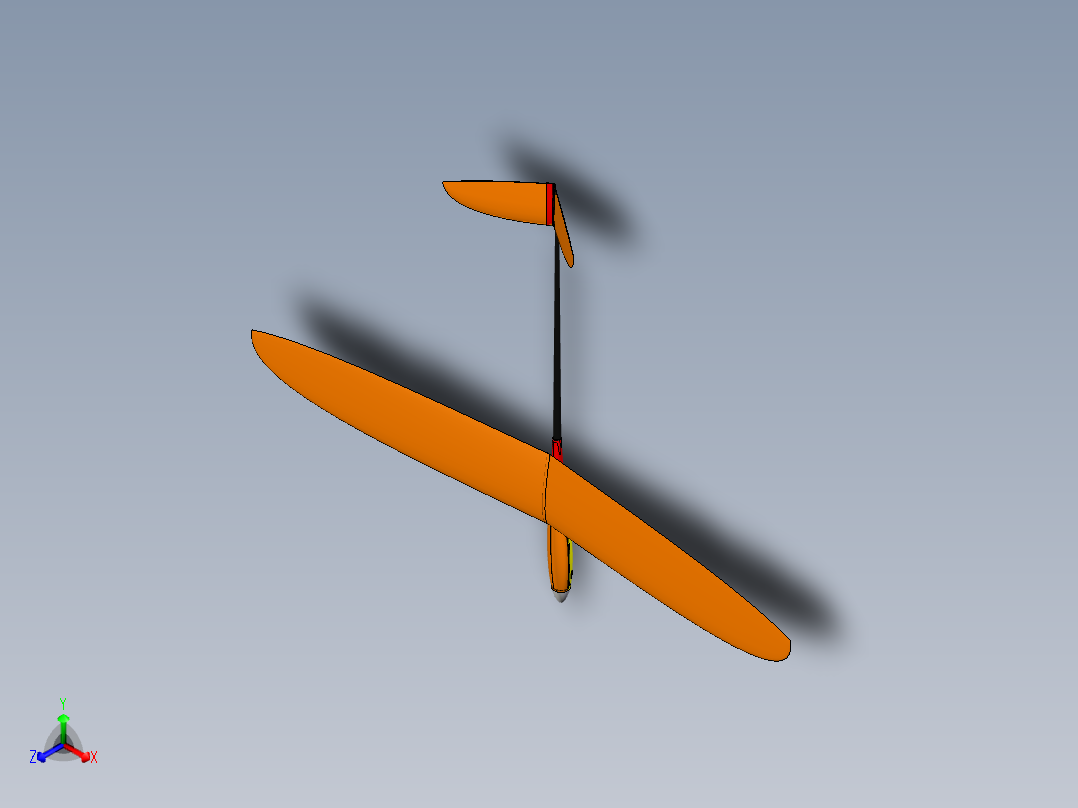 RC 2M电动滑翔机正等轴测图