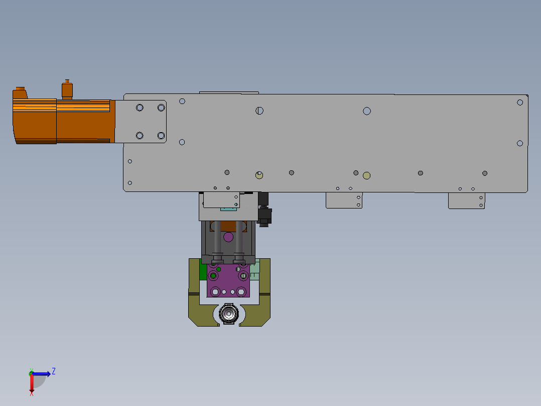 单气缸驱动双边夹紧取放料两轴机械手后视图