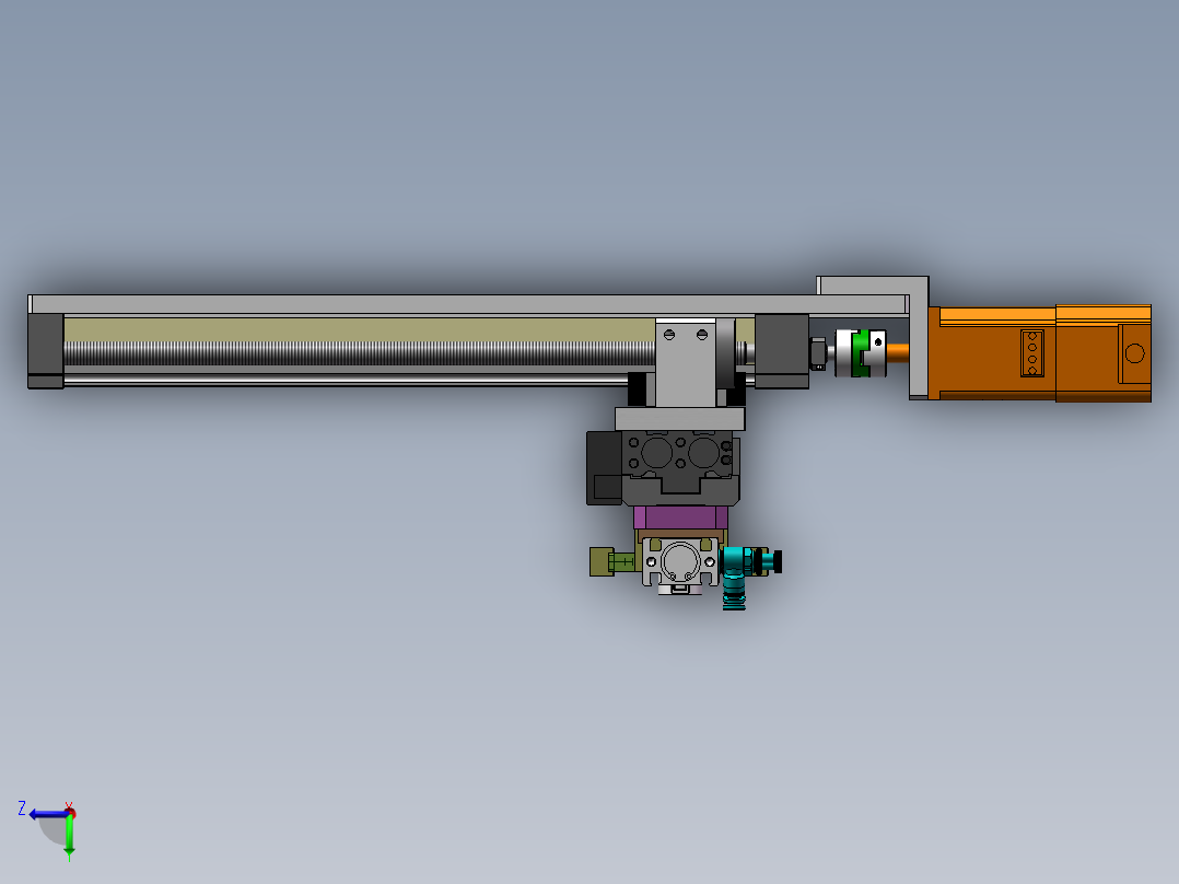 单气缸驱动双边夹紧取放料两轴机械手俯视图