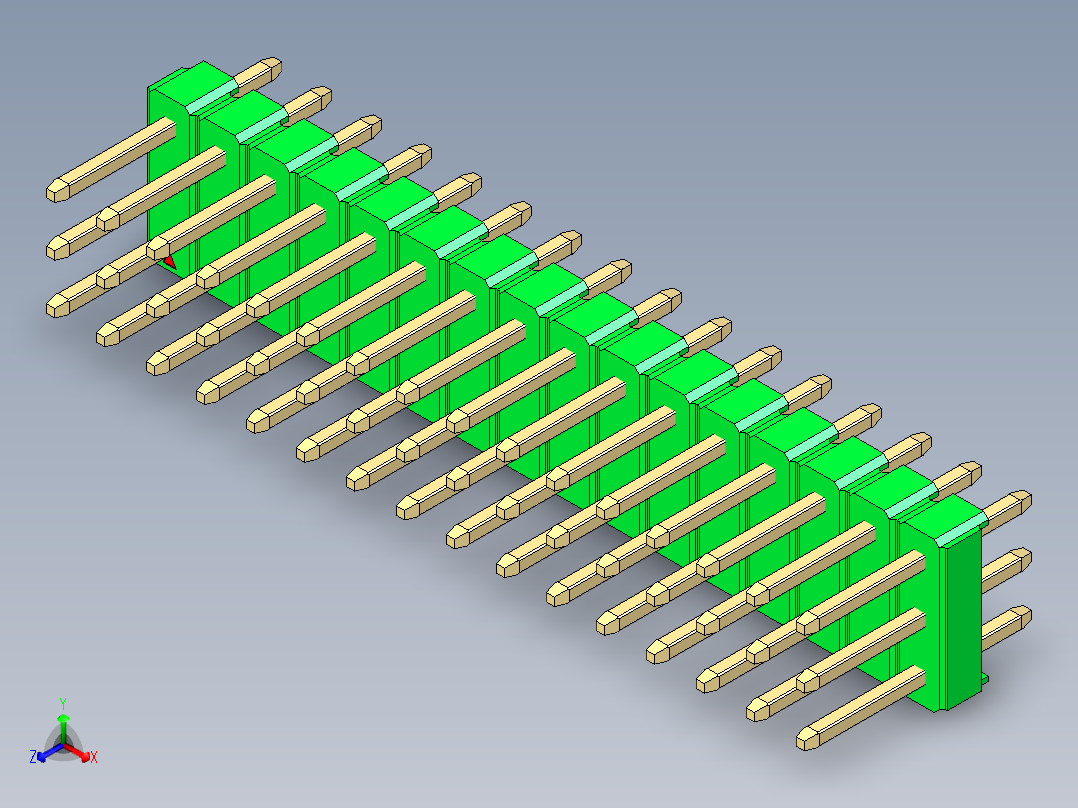 彩色公头100mil（2.54mm）系列-DS1021_green_3x16p_100mil_Type1_rev1.0