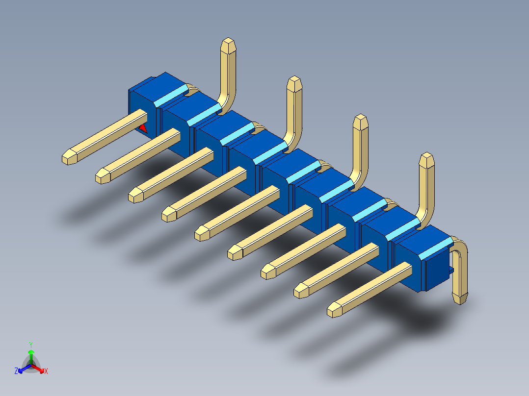 彩色公排针 100mil 2.54mm 系列-DS1022_blue_09p_100mil_Type_SMT_R2_rev1.0