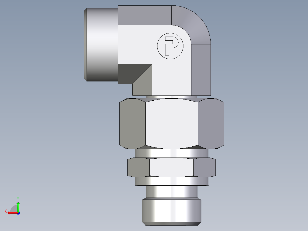卡套式工业通用硬管接头EO_Assembled_adjustable_standpipe_elbow_EVW18LROMD71后视图
