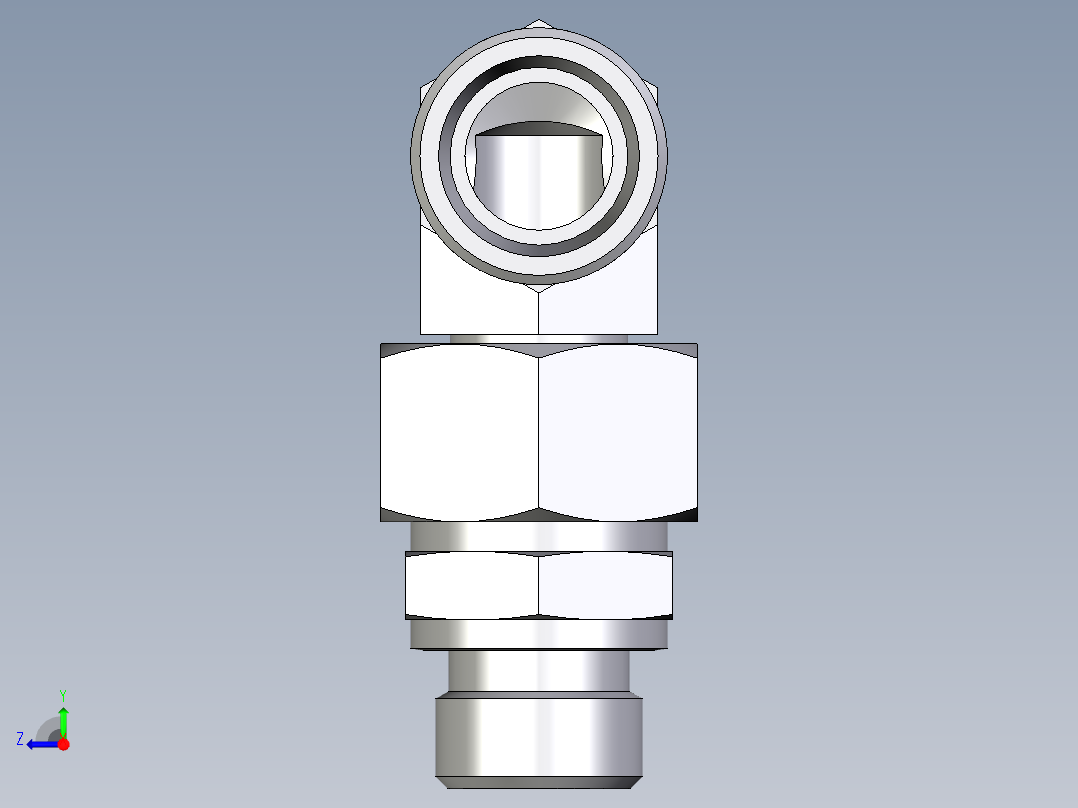 卡套式工业通用硬管接头EO_Assembled_adjustable_standpipe_elbow_EVW18LROMD71右视图