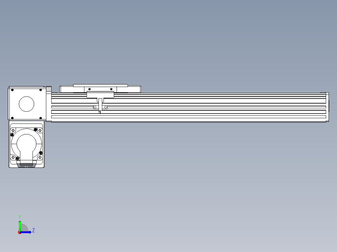 同步带全封闭直线模组TPA-HCB-110D-90-L300-LP-C-P40-N3左视图