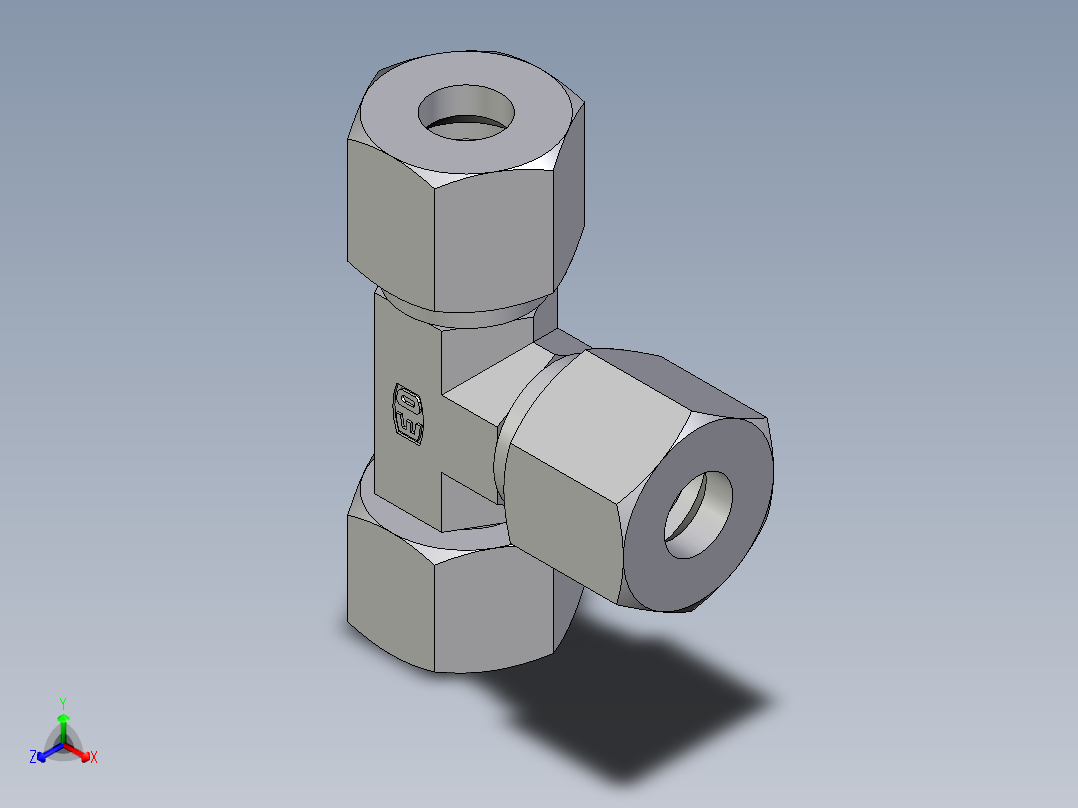 卡套式工业通用硬管接头EO_Swivel_nut_run_tee_EL10S71