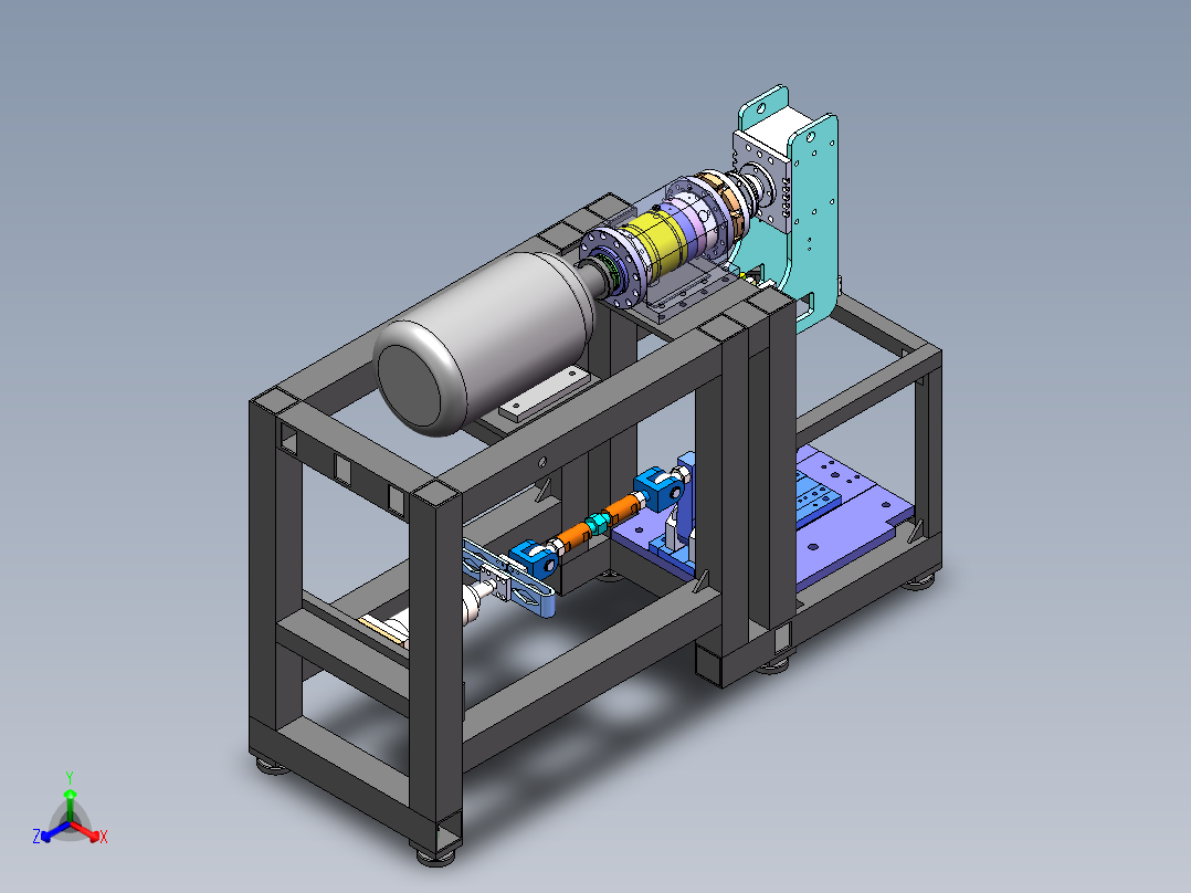 轮毂轴承疲劳强度寿命试验机100正等轴测图