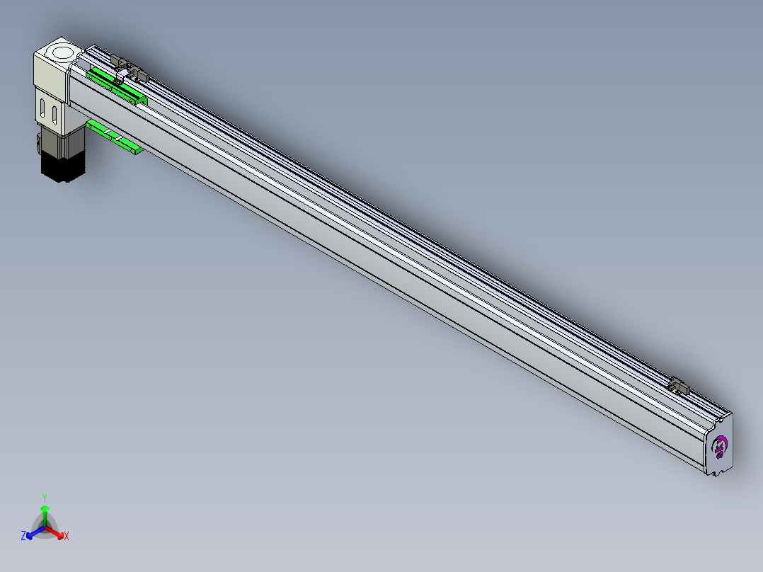 同步带滑台-半封闭B10-L90-S1200-L-P40-D3正等轴测图