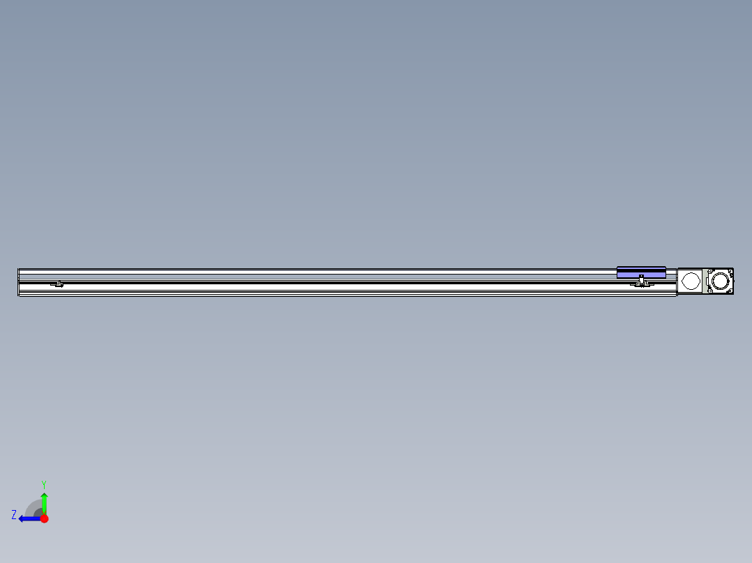 同步带滑台-半封闭B17H-L50-S1900-L-P75-D3右视图