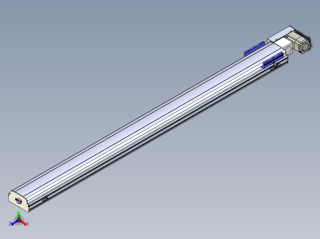 同步带滑台-半封闭B17H-L50-S1900-L-P75-D3正等轴测图
