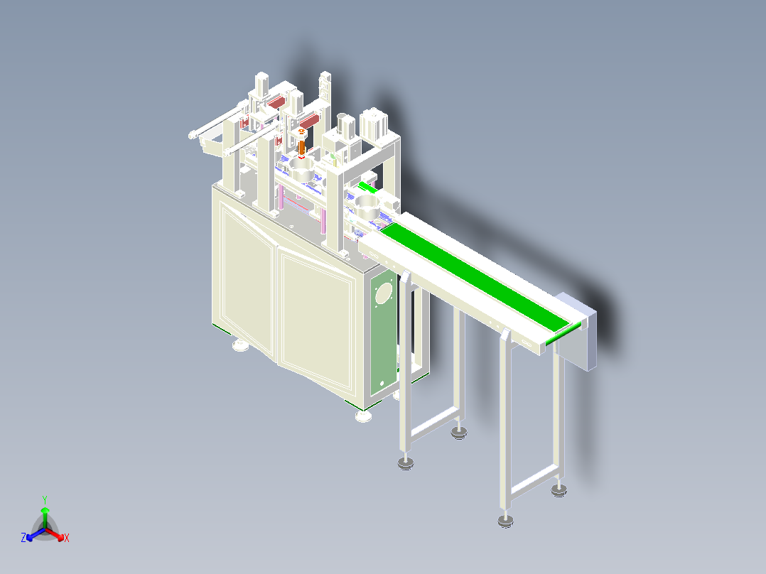 端盖上料涂油一体机step