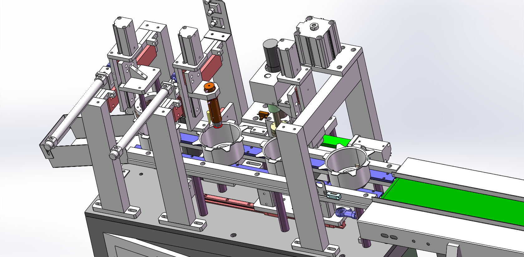 端盖上料涂油一体机step
