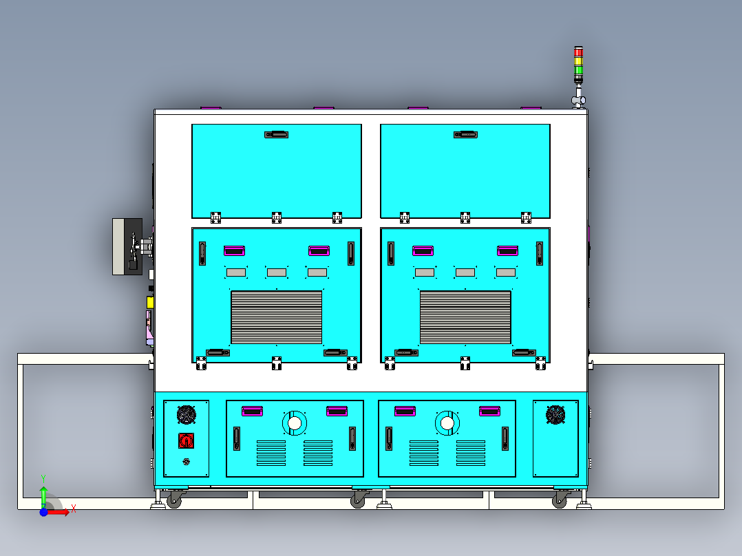 液晶屏三边胶UV固化设备step前视图