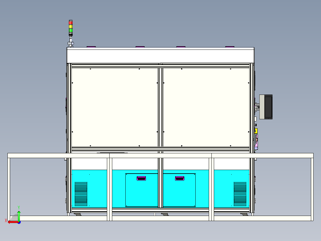 液晶屏三边胶UV固化设备step后视图
