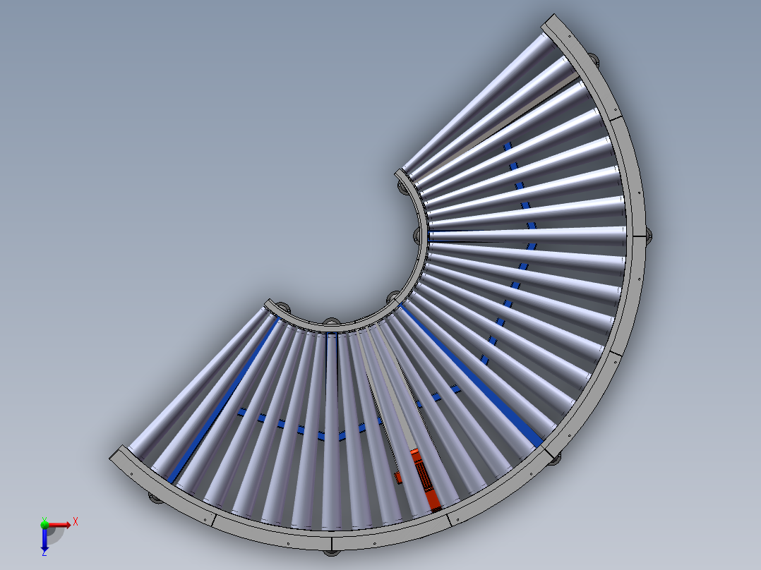 180度滚筒输送sw16可编辑俯视图