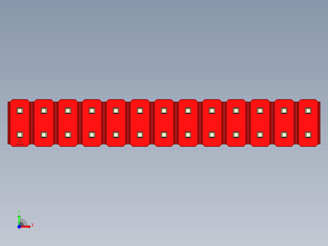 彩色公头100mil（2.54mm）系列-DS1021_red_2x13p_100mil_Type43_rev1.0前视图