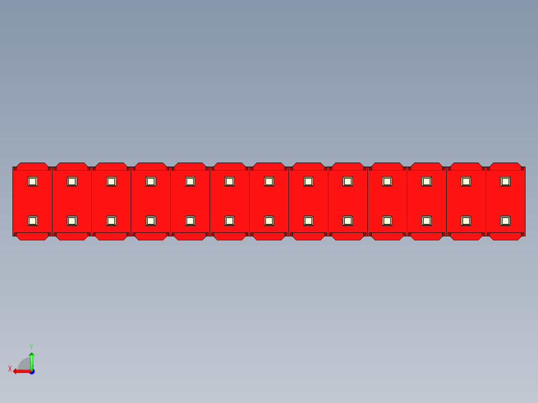 彩色公头100mil（2.54mm）系列-DS1021_red_2x13p_100mil_Type43_rev1.0后视图