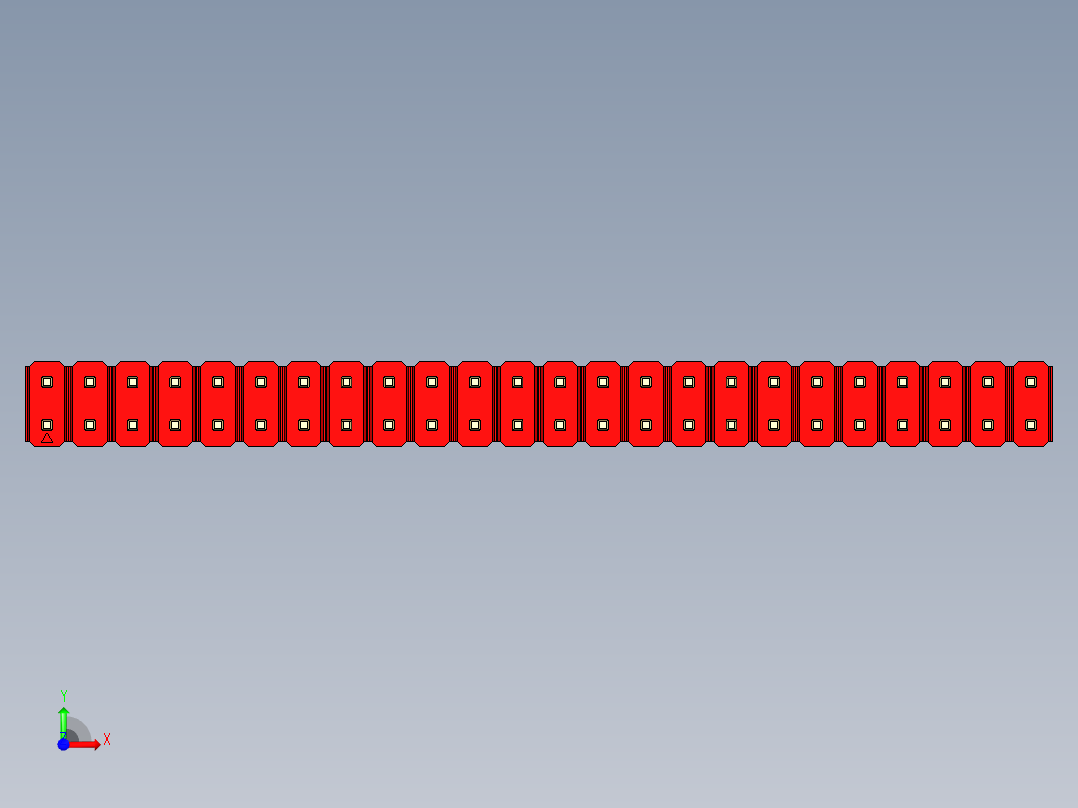 彩色公头100mil（2.54mm）系列-DS1021_red_2x24p_100mil_Type43_rev1.0前视图