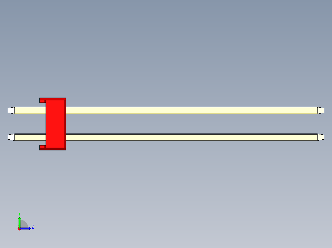 彩色公头100mil（2.54mm）系列-DS1021_red_2x24p_100mil_Type43_rev1.0左视图