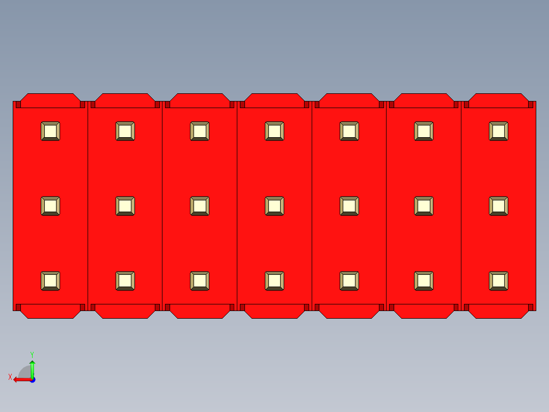 彩色公头100mil（2.54mm）系列-DS1021_red_3x07p_100mil_Type19_rev1.0后视图