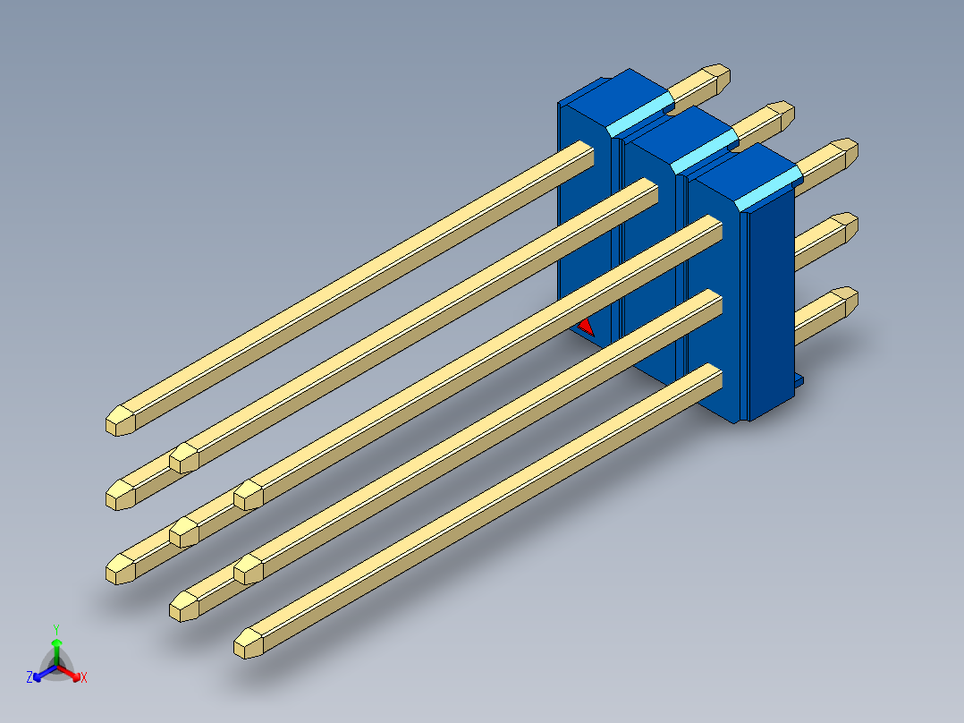 彩色公头100mil（2.54mm）系列-DS1021_blue_3x03p_100mil_Type19_rev1.0