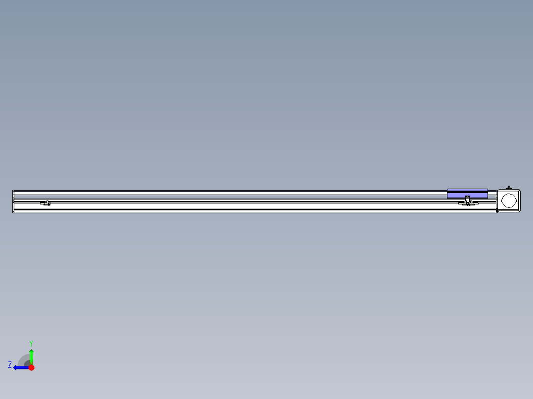 同步带滑台-半封闭B17-L100-S1650-L-P75-D3-N3右视图