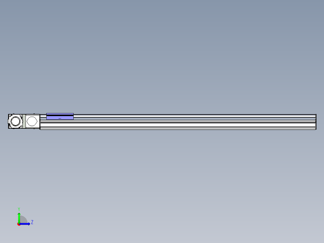 同步带滑台-半封闭B17H-L50-S1350-R-P75-D3左视图