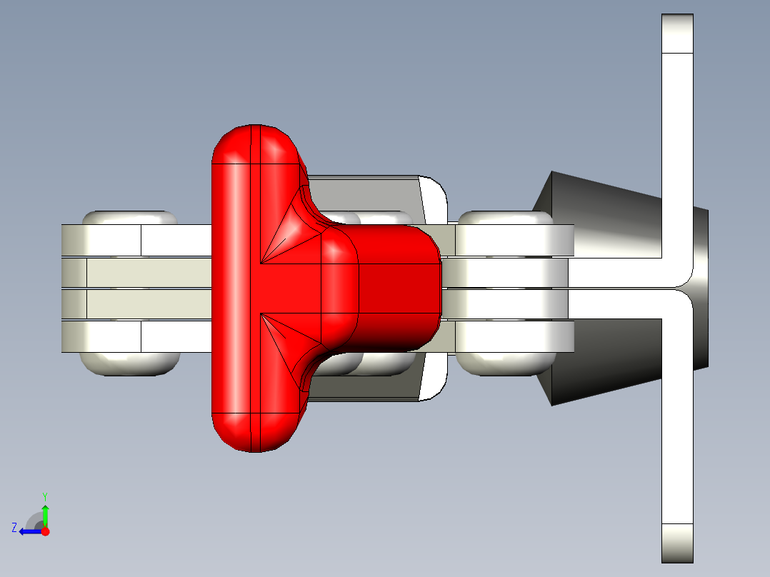 水平式夾鉗SSP(E)-3D多系列多零件图纸模型右视图
