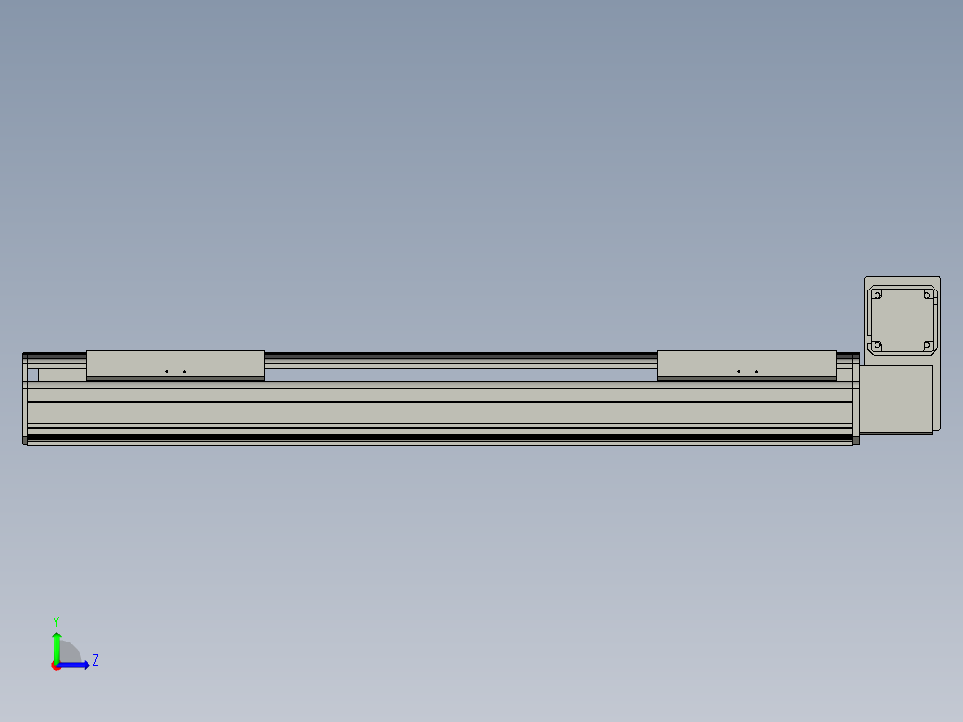 直线模组LHB21-L40-S700-RU设计图纸左视图