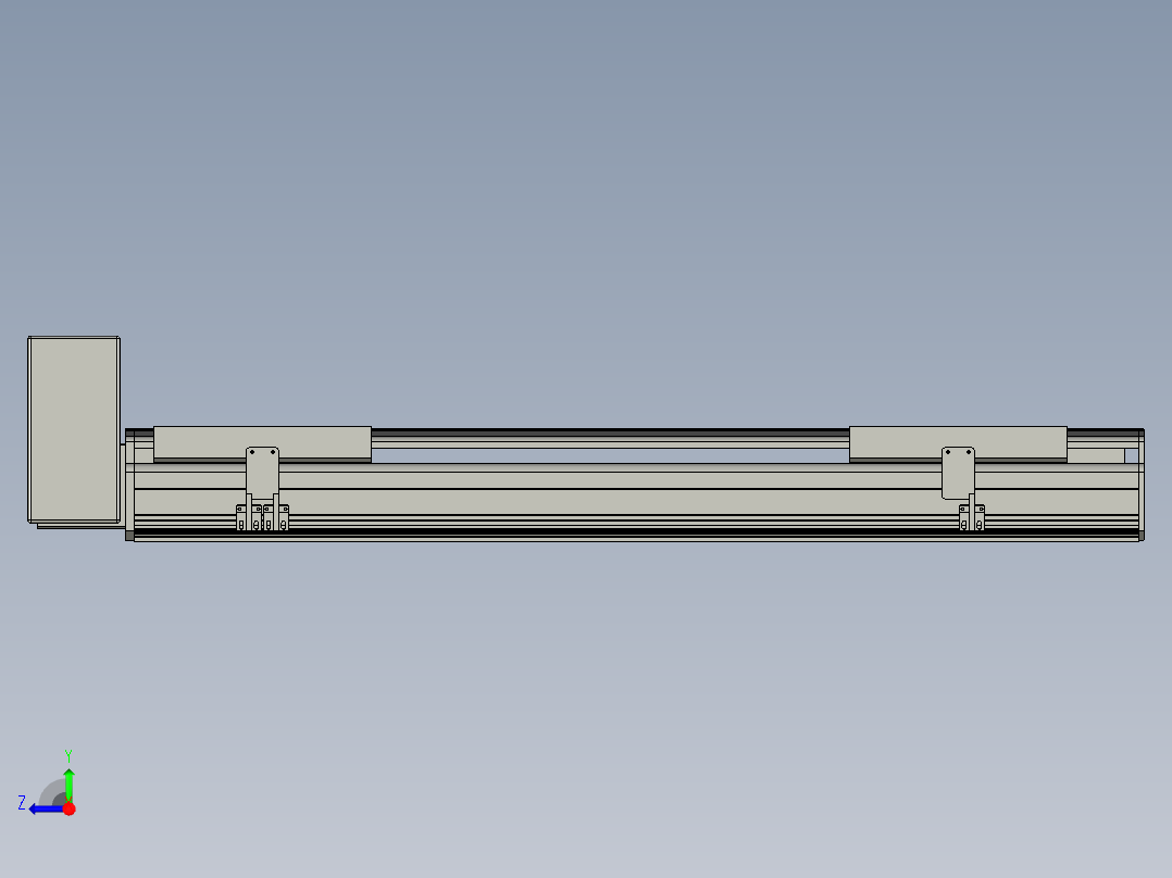 直线模组LHB21-L40-S700-RU设计图纸右视图