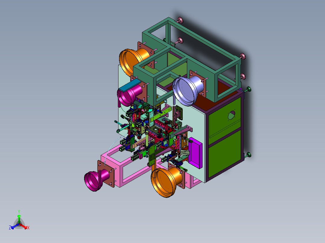 散件供料全自动光纤头自动组装机正等轴测图