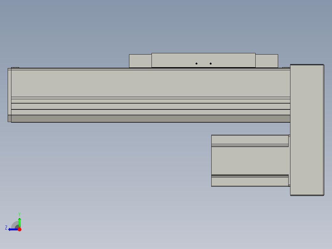 直线模组LHC17-S150-D设计图纸右视图