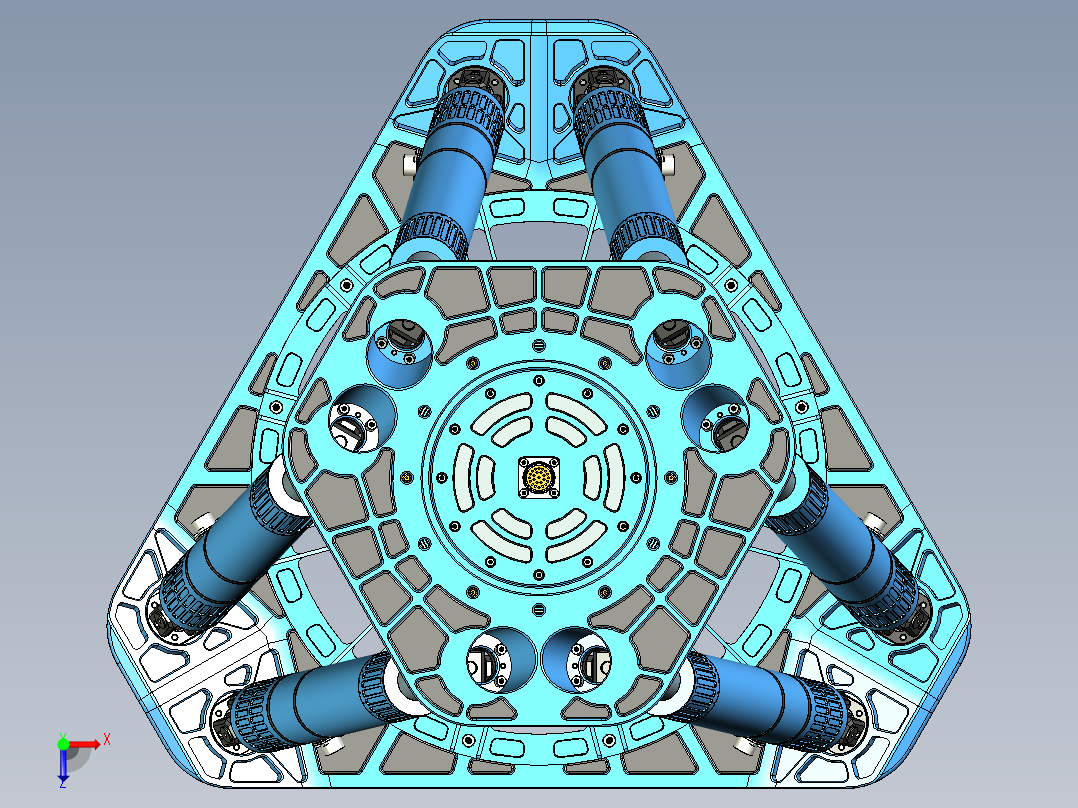 并联机器人hexapod-61 STP俯视图