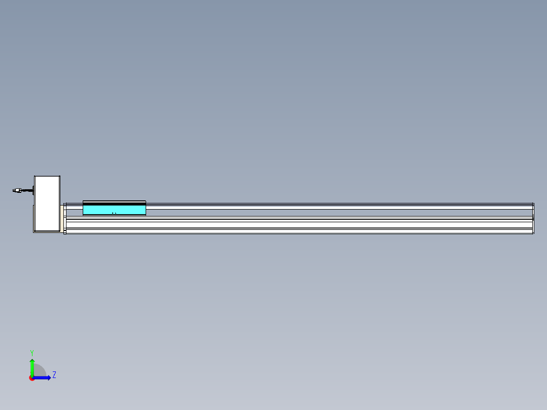 同步带滑台-半封闭B22H-L100-C-S1300-LU-P75-D3-N5左视图
