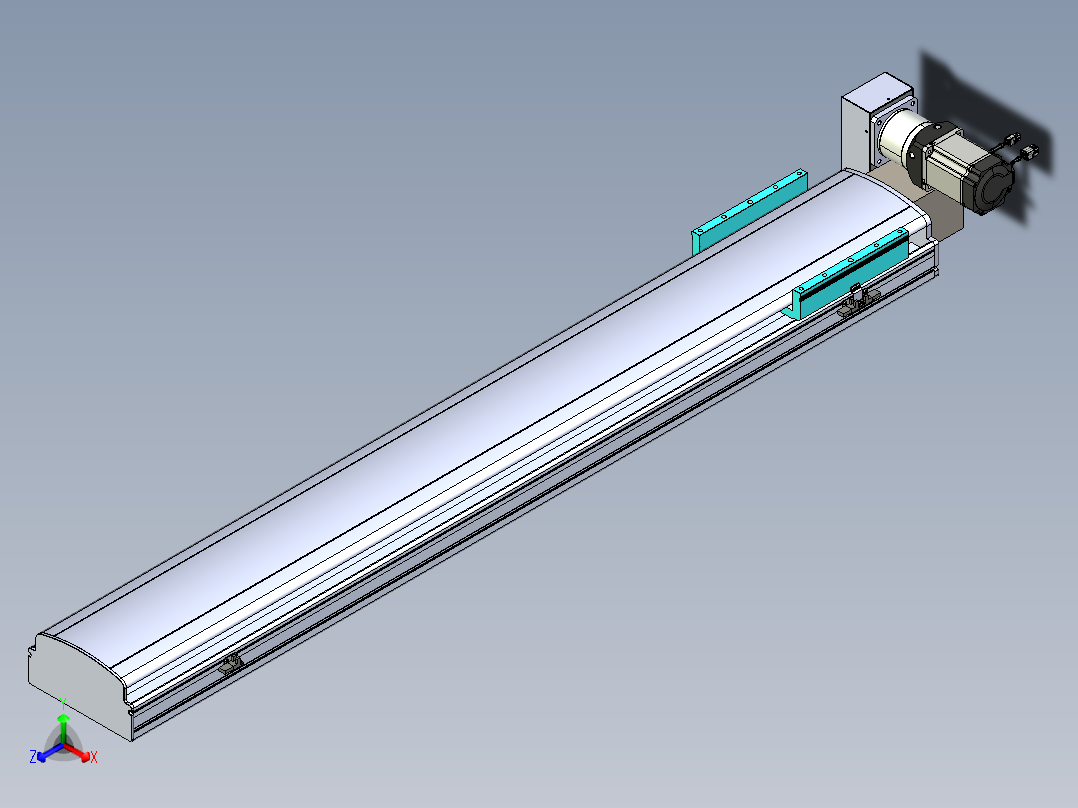 同步带滑台-半封闭B22H-L100-C-S1300-LU-P75-D3-N5正等轴测图