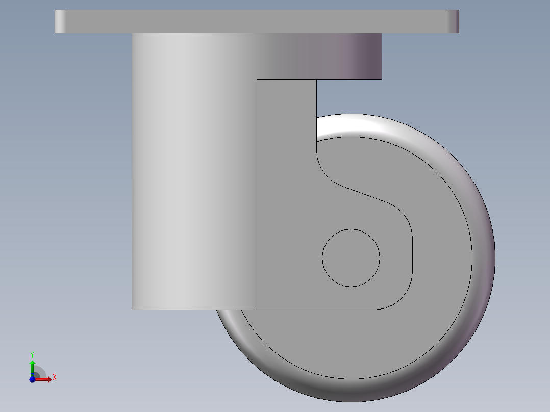 地脚轮60-82-M8（重载）前视图
