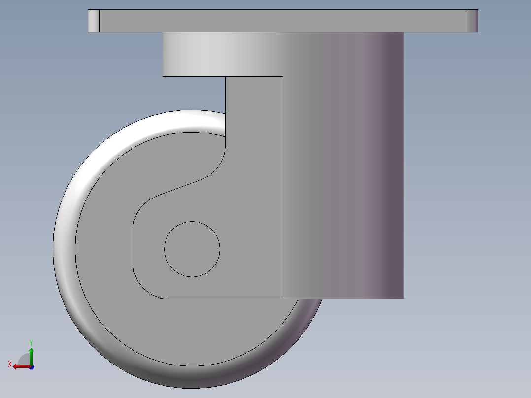 地脚轮60-82-M8（重载）后视图