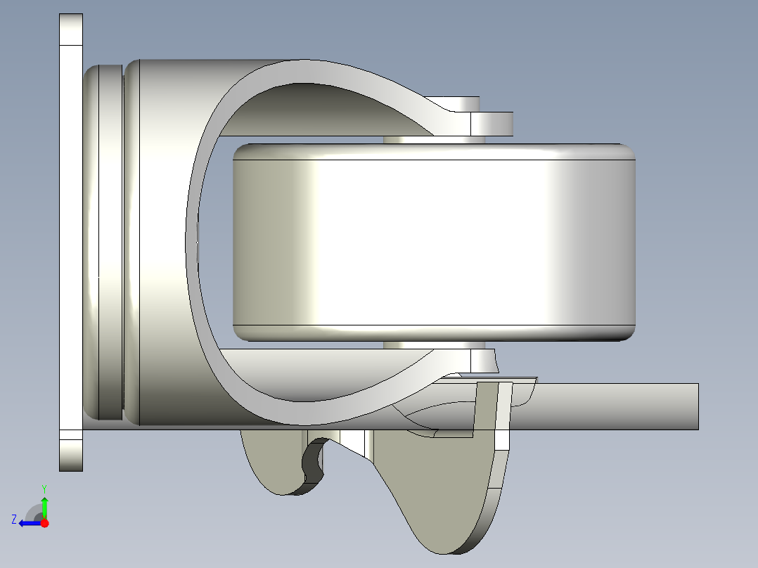 輕荷重腳輪(400N)5582-3D多系列多零件图纸模型右视图