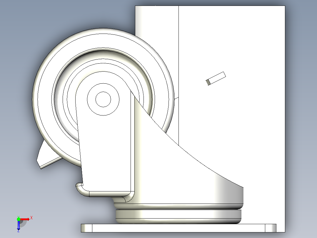 輕荷重腳輪(400N)5582-3D多系列多零件图纸模型俯视图