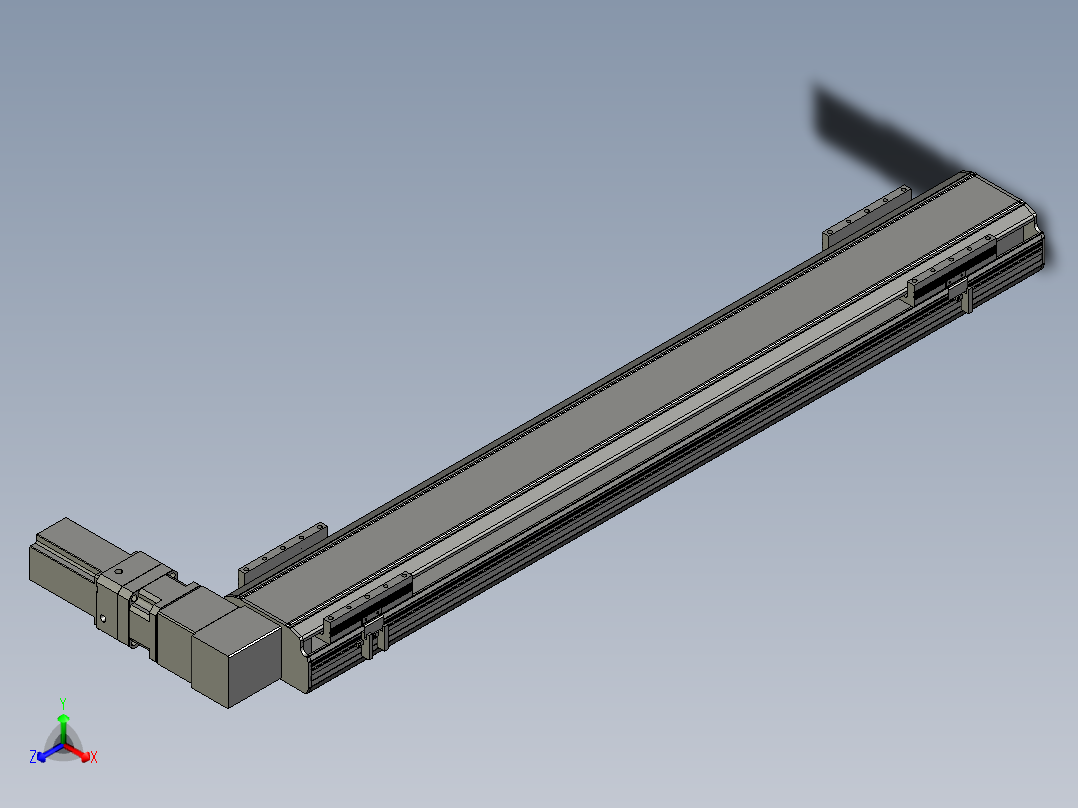 直线模组LHB17-L40-S1050-R(B)设计图纸正等轴测图
