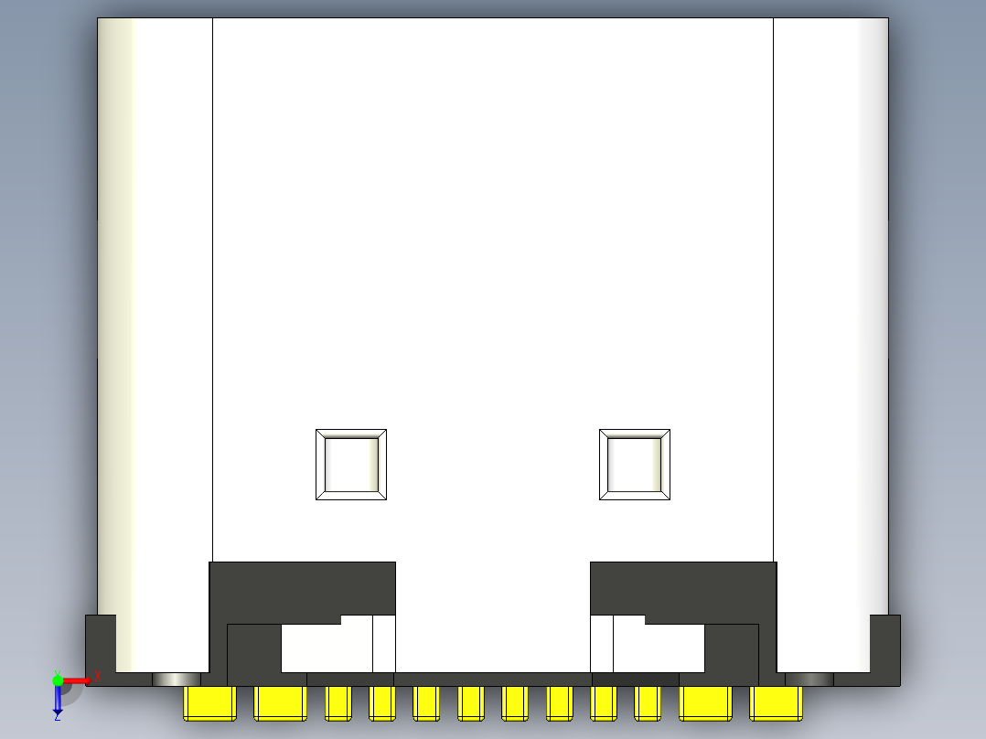 12针USB tpye C口详细模型俯视图