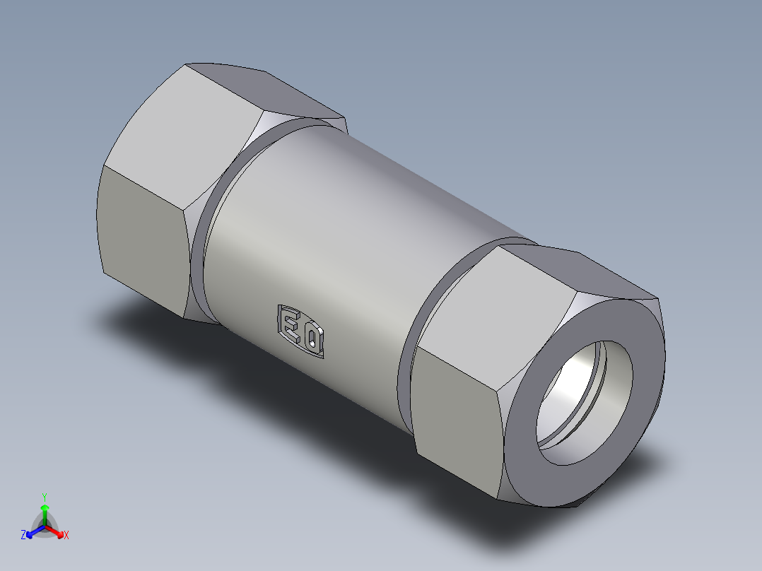 卡套式工业通用硬管接头EO_Weld_bulkhead_fitting_ESV30S正等轴测图