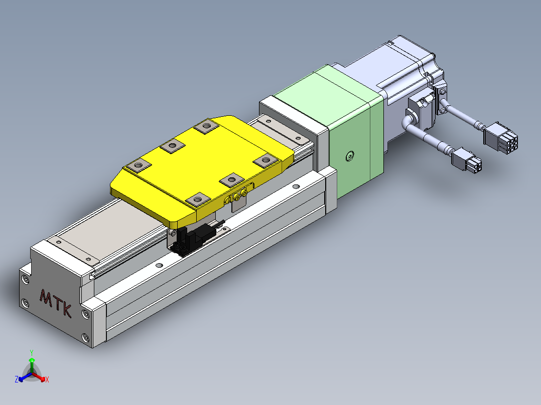 GTH内嵌丝杆全封闭GTH8-BC-200W正等轴测图