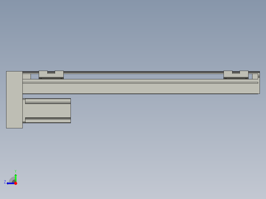 直线模组LHA6-S450-D-200W(16丝杆)设计图纸右视图