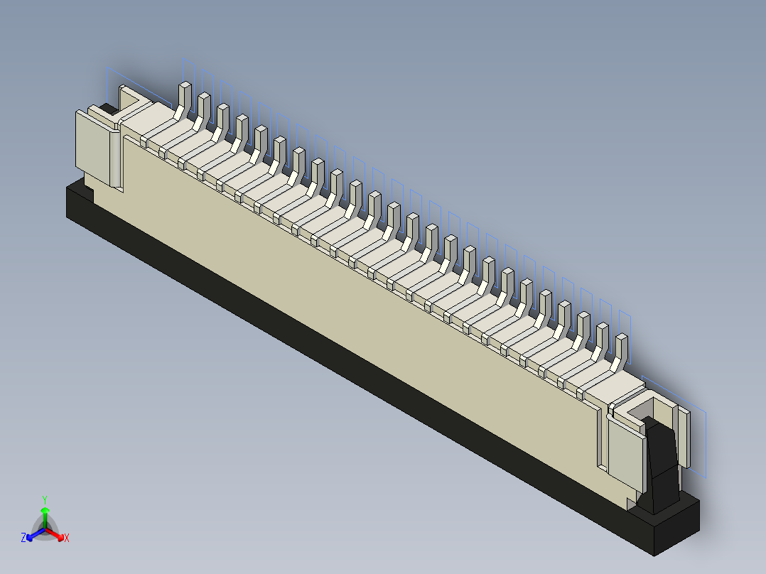 连接器 SM-FFC3B05-24-T正等轴测图
